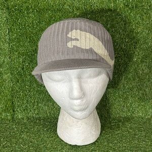 PUMA KNIT MILITARY BEANIE WITH LOGO, ONE SIZE , GREY/ BEIGE, BRAND NEW, UNISEX